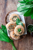 Wild garlic rolls with feta