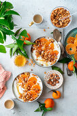 Yoghurt granola with clementines