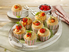 Mini herb ciabatta with cherry tomatoes