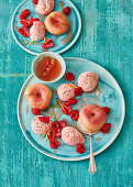 Yogurt raspberry dumplings with peach