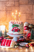 Red-Velvet-Kuchen zu Weihnachten