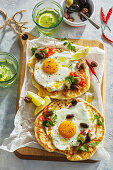 Turkish eggs on flatbread