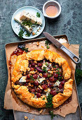 Grape and blue cheese galette