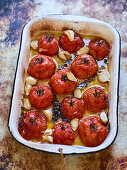 Roasted tomatoes with garlic for tomato jam