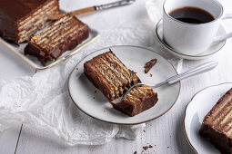 Vegan cold dog (biscuit and ganache cake)