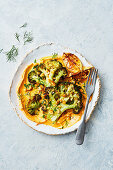 Roasted broccoli steaks with garlic butter and lemon