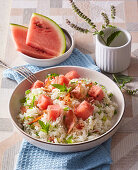 Risotto with watermelon