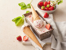 Homemade strawberry ice cream