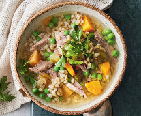 Lamb and barley soup from the slow cooker