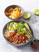 Korean rice bowl with beef