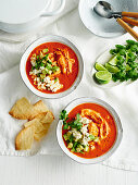 Adobo chicken and tortilla soup