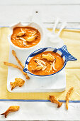 Fish soup with puff pastry biscuits