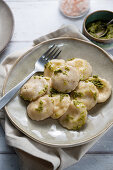 Ravioli with spinach filling