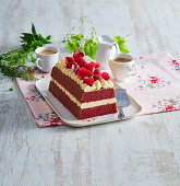 Sweet beetroot cake with cream
