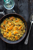 Couscous with mandarins, sultanas and almonds