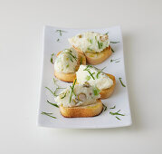 Crostini with hake cream