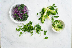 Verschiedene Salate als Salatbasis