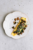 French omelette with mushrooms