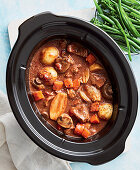 Beef and vegetable stew from the slow cooker