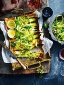 Vegetarian asparagus and goat's cheese tart