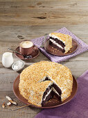 Creamy chocolate and coconut cake