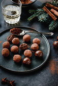 Cocoa date truffle with spices