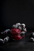 Frozen blackberry sorbet