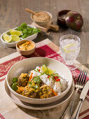 Thai mince meatballs with rice