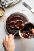 Banana and oatmeal chocolate cake glaze