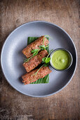 Seekh kabab with mint chutney