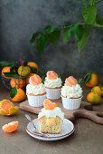 Vanilla cupcakes with mandarin curd and mascarpone cream