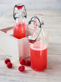 Homemade raspberry lemonade