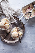 Rhubarb and vanilla ice cream