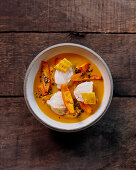 Pumpkin curry with monkfish