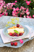 Cheesecake with cherries