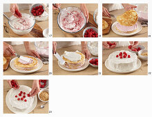 Almond pancake tart with raspberries