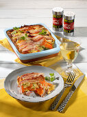 American bacon casserole with carrots