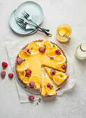 Lemon tart with mascarpone cream