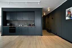 Moderne Küchenzeile in einem Apartment in Natolin, Warschau