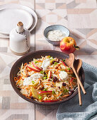 Winter salad with white cabbage, apples, carrots and cranberries