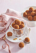 Caramel balls made from biscuits and condensed milk