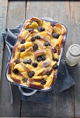 Pineapple and poppy seed casserole with yeast plait