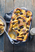 Pineapple and poppy seed casserole with yeast plait