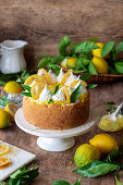 Lemon cheesecake with two layers