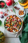 Pumpkin and quinoa salad with figs and pomegranate