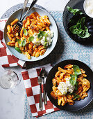 Cavatelli with Nonna's sugo, basil and ricotta