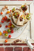 Gardener's bags - tortilla wraps with meatballs and vegetables