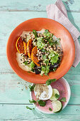 Indian oven-baked pumpkin curry with black-eyed beans