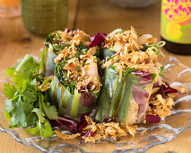 Vietnamese summer rolls with prawns and herbs