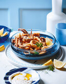 Deep-fried calamari with ouzo mayonnaise and oregano salt